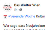 Facebook-Eintrag der BasisKultur Wien